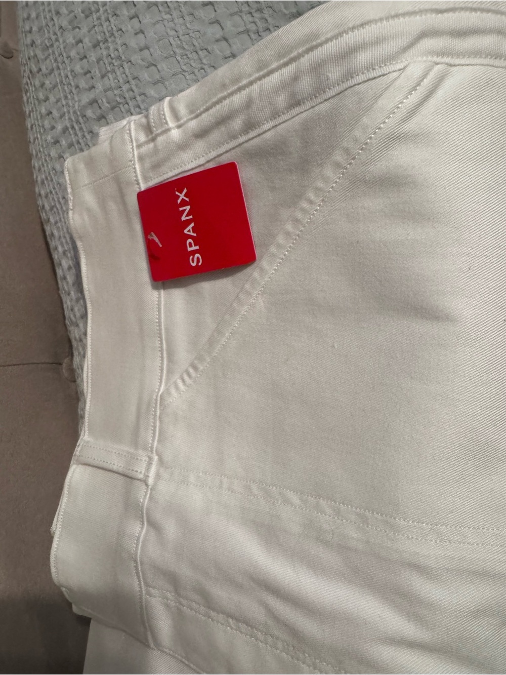 SPANX Women’s 6” Twill White Shorts - High-Rise Stretch